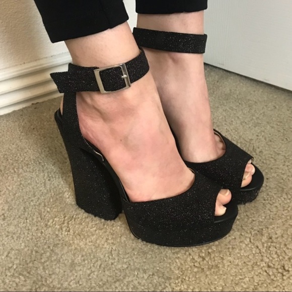 Illusion Sky High Block Chunky Heel Platform - Picture 2 of 7